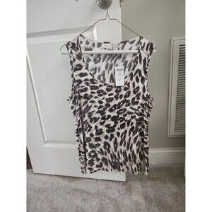 Chico's Animal Bling Sequin Tank Top Leopard-Print Size 2 US 12 NWT